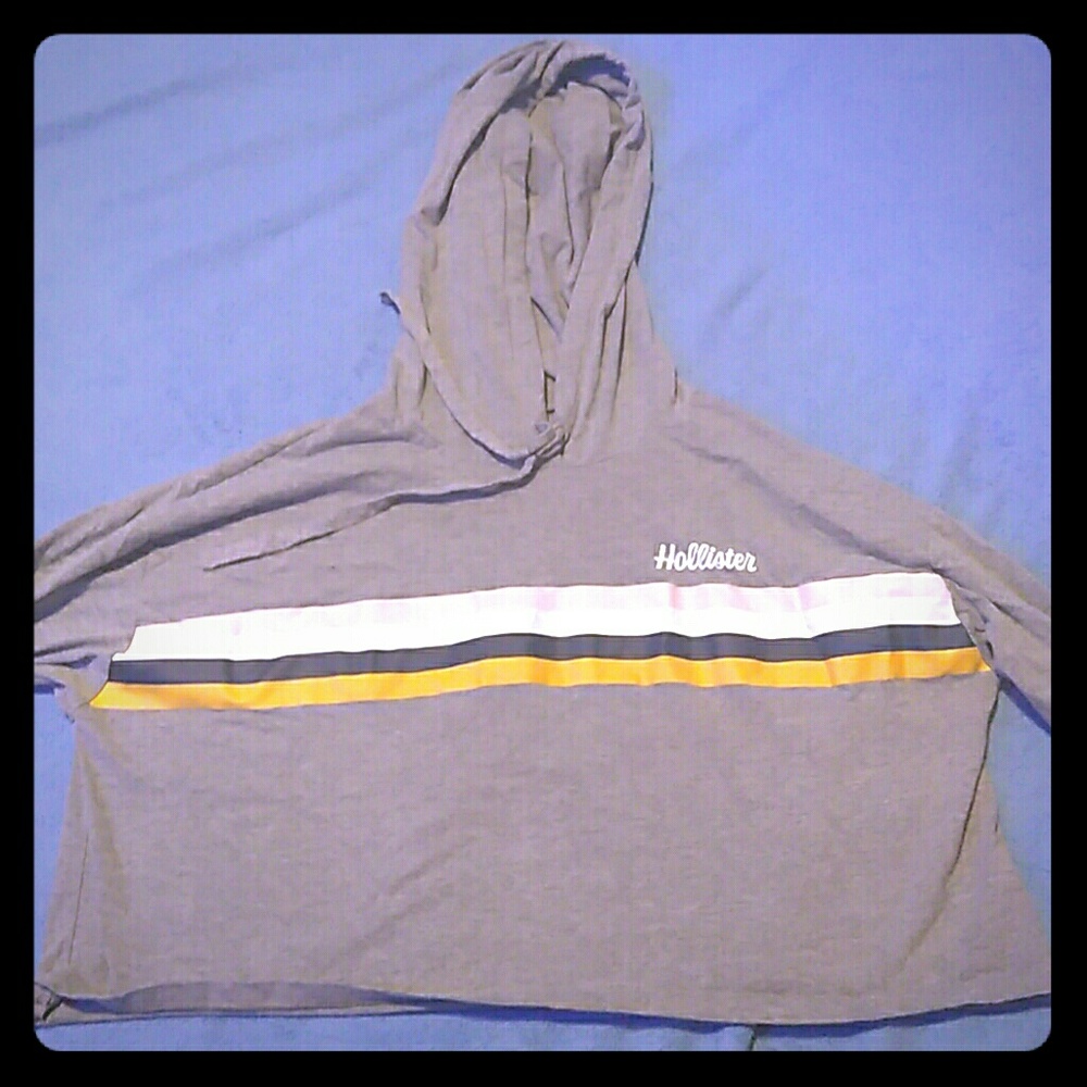 Gray Hollister hoodie crop top